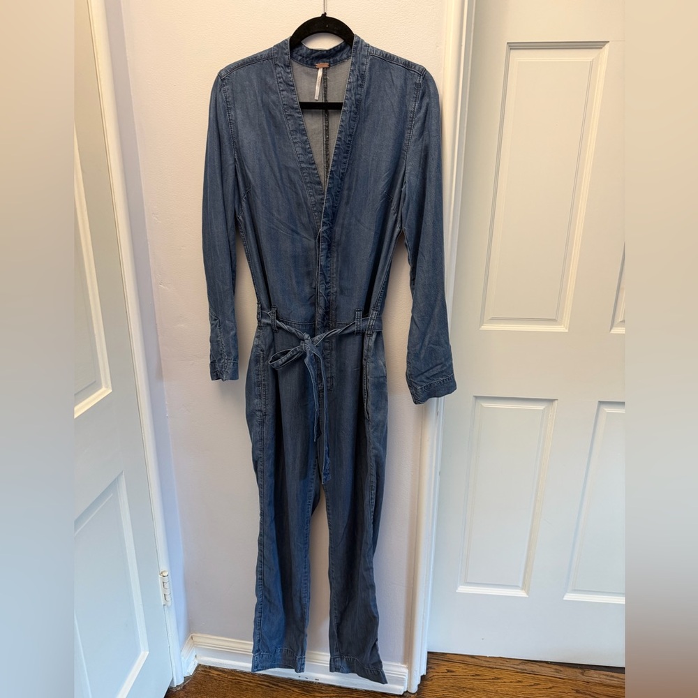 Free People Indigo Denim Jumpsuit